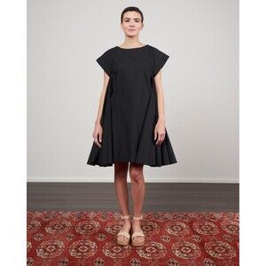 Merlette Naarden Mini Dress Voluminous Boat Neck Cotton Black Party S New 282177